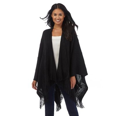 Black knitted wrap front sleeveless top
